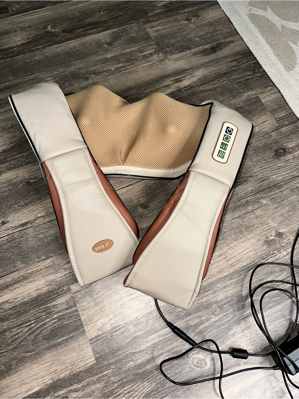 Five S FS8801 Shiatsu Neck & Shoulder Massager with Heat Corded Beige